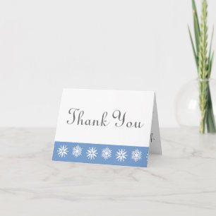 Winter Snowflakes in Periwinkle Thank You Card