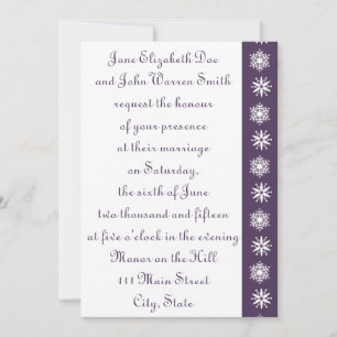 Winter Snowflakes in Purple Wedding Invitation