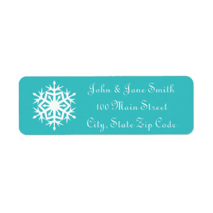 Winter Snowflakes in Turquoise Address Label