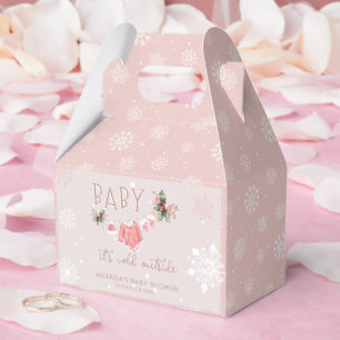 Winter Snowflakes It's Cold Outside Baby Shower Favor Box