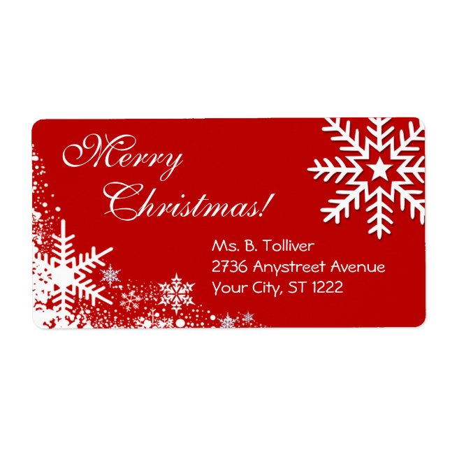 Winter Snowflakes label (Front)