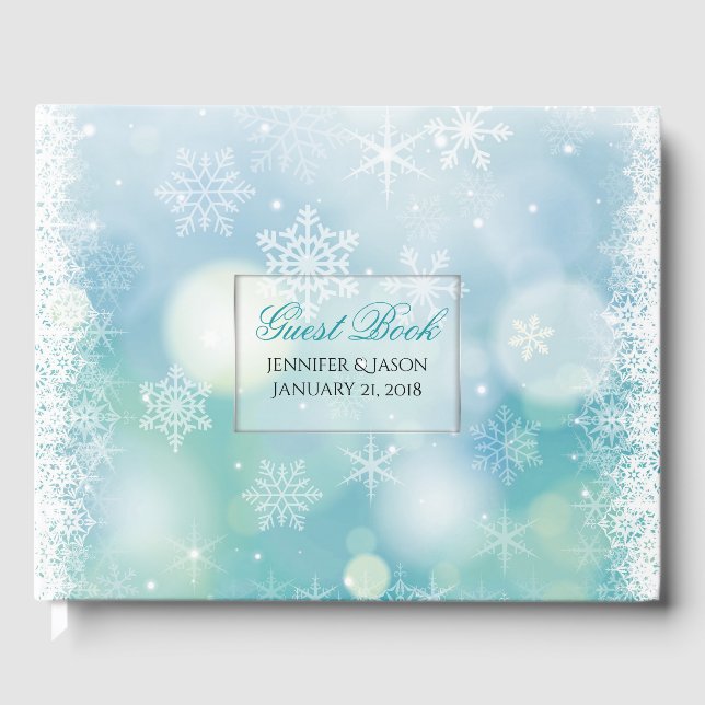 Winter Snowflakes Mariage livre d'hôtes (Recto)