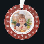 Winter Snowflakes Photo Name Christmas Ornament<br><div class="desc">Winter Snowflakes Photo Name Christmas Ornament features your favourite photo surrounded by snowflakes. Ornament is personalized with name and year. Our ornament template makes it really simple to personalize your ornament. If you would like to personalize it further, please use the "customize further" link. Ornament is part of a collection....</div>
