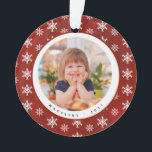 Winter Snowflakes Photo Name Christmas Ornament<br><div class="desc">Winter Snowflakes Photo Name Christmas Ornament features your favourite photo surrounded by snowflakes. Ornament is personalized with name and year. Our ornament template makes it really simple to personalize your ornament. If you would like to personalize it further, please use the "customize further" link. Ornament is part of a collection....</div>