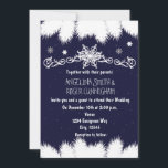 Winter Snowflakes & Pine Tree Wedding Invitation<br><div class="desc">Winter Snowflakes & Pine Tree Wedding Invitation. Customize the front and back for any event.</div>