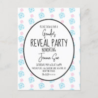 Winter Snowflakes Pink Blue Gender Reveal 