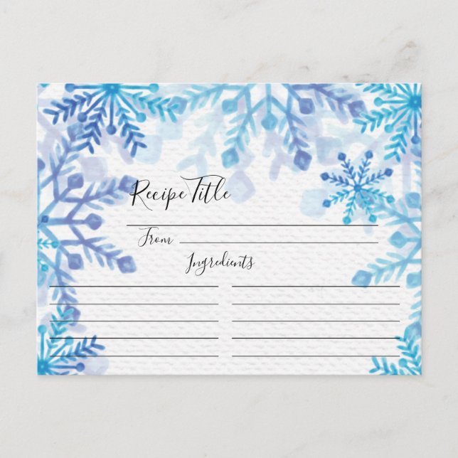 Winter Snowflakes Recipe Card (Front)