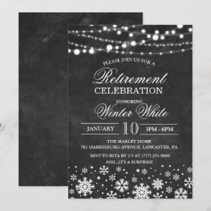Winter Snowflakes Retirement Invitation
