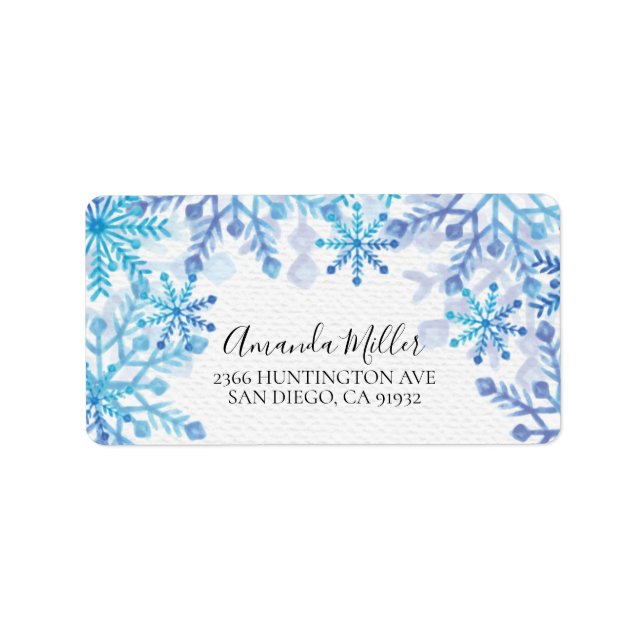 Winter Snowflakes Return Address Label (Front)