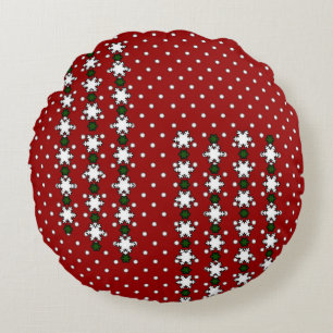 Winter Snowflakes Round Pillow