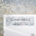 Winter Snowflakes Script Wedding Return Address<br><div class="desc">Elegant signature script winter snowflakes return address personalized with signature style names and address details. Designed by Thisisnotme©</div>