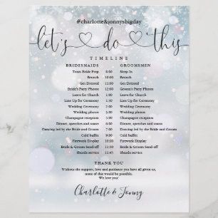 Winter Snowflakes Script Wedding Schedule Timeline