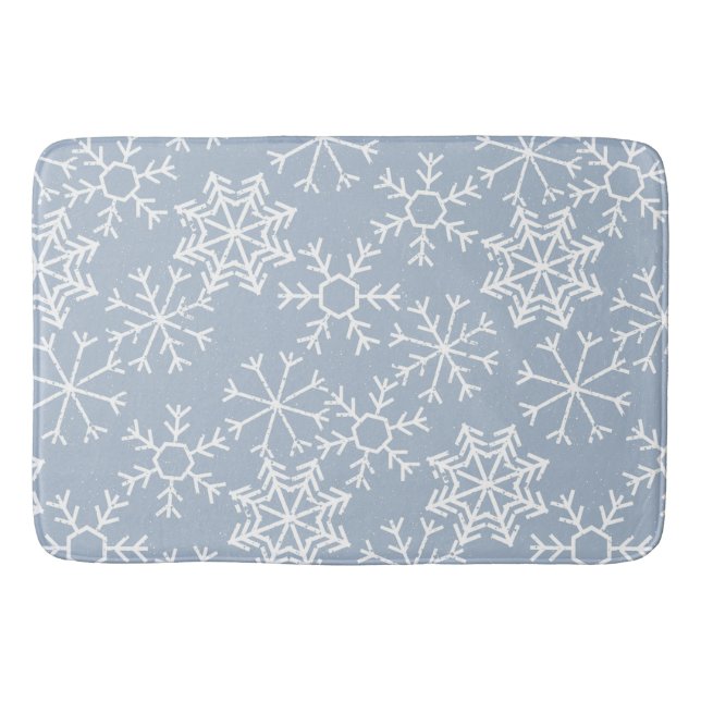 Winter SNOWFLAKES seamless pattern + your ideas Bath Mat (Front)