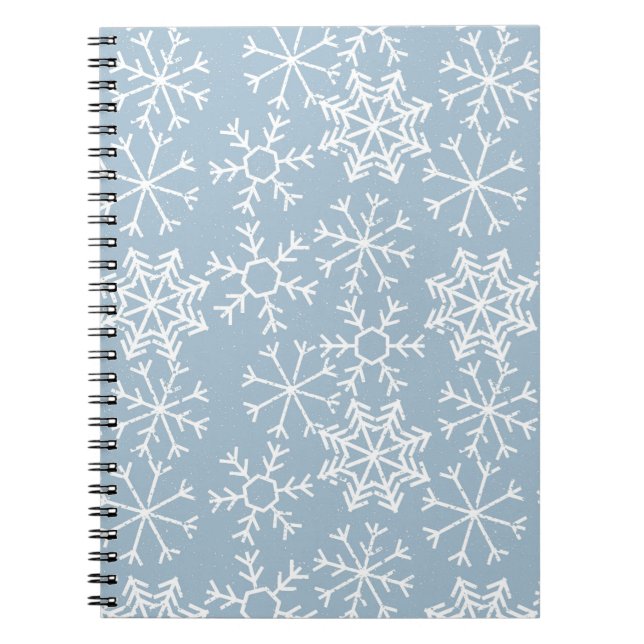 Winter SNOWFLAKES seamless pattern + your ideas Notebook (Front)
