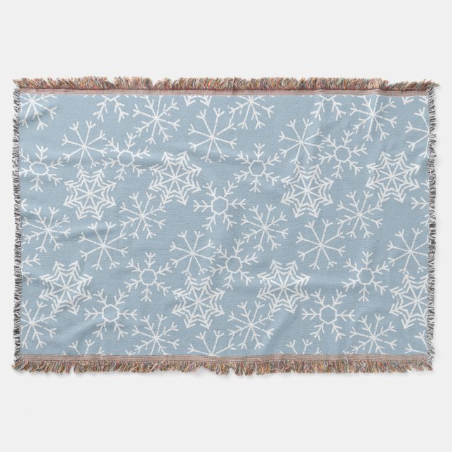 Winter SNOWFLAKES seamless pattern + your ideas Throw Blanket (Front)