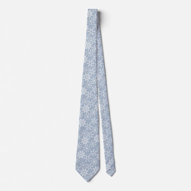 Winter SNOWFLAKES seamless pattern + your ideas Tie (Front)