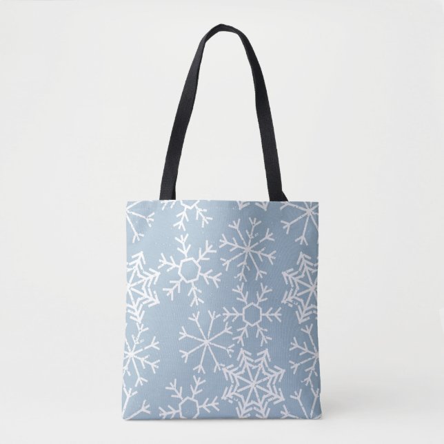 Winter SNOWFLAKES seamless pattern + your ideas Tote Bag (Front)