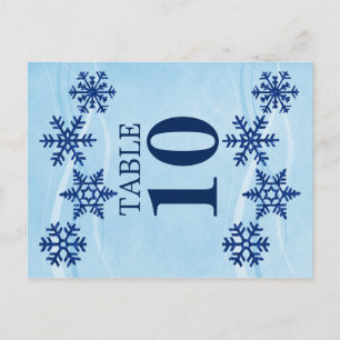 Winter Snowflakes Table Number Card