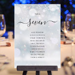 Winter Snowflakes Table Number Seating Chart<br><div class="desc">These elegant winter snowflakes script double-sided table number seating chart cards are perfect for all celebrations. Designed by Thisisnotme©</div>