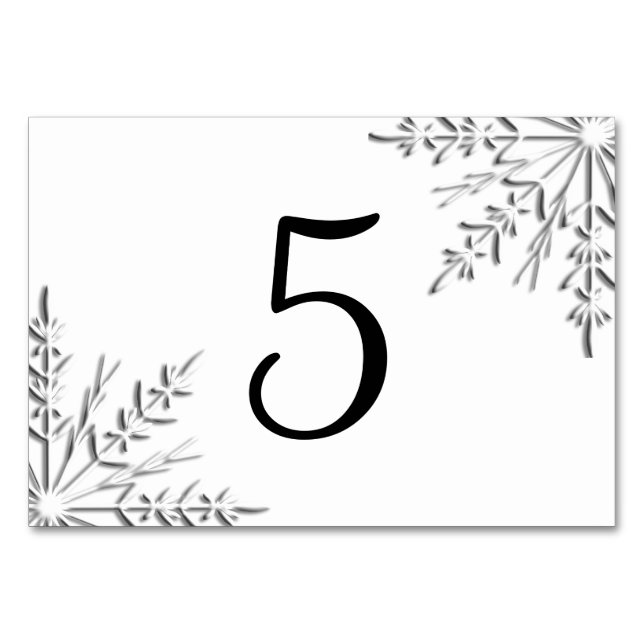 Winter Snowflakes Table Numbers (Front)