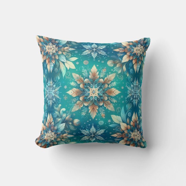 Winter Snowflakes  Throw Pillow (Front)