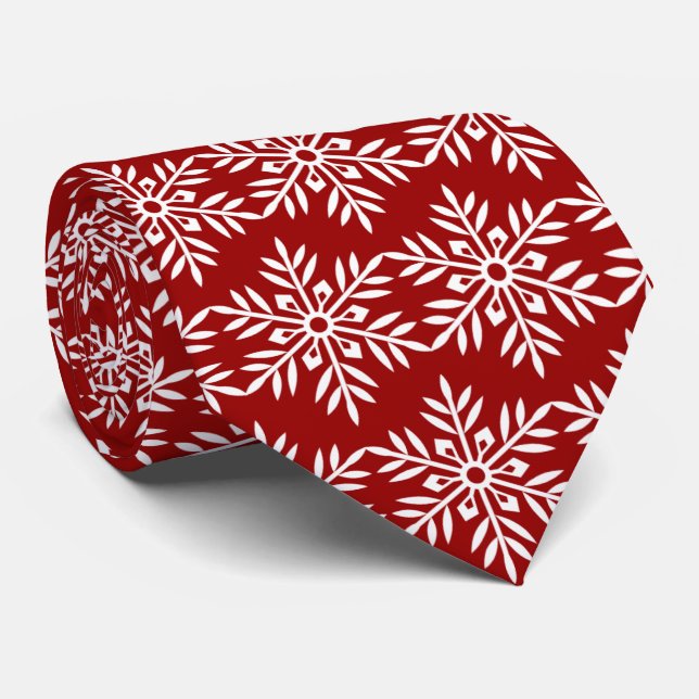 Winter Snowflakes Tie (Rolled)