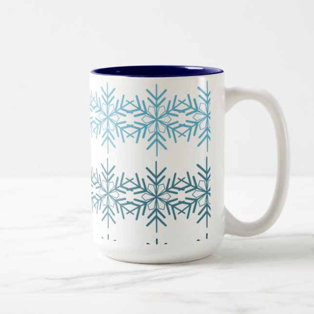 Winter Snowflakes Two-Tone Coffee Mug (Right)