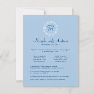 Winter Snowflakes Wedding Accommodations Card