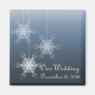 Winter Snowflakes Wedding Magnet