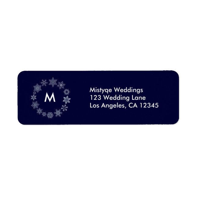 Winter Snowflakes Wedding Return Address Label (Front)