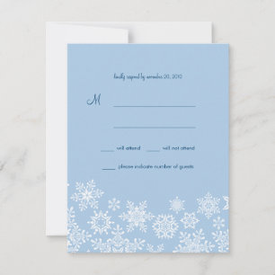 Winter Snowflakes Wedding RSVP Card