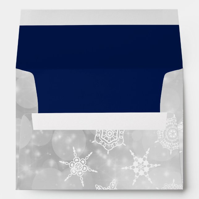 Winter Snowflakes with Blue lining Envelope (Back (Bottom))