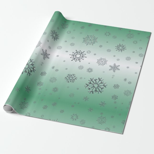 Winter Snowflakes Wrapping Paper (Unrolled)