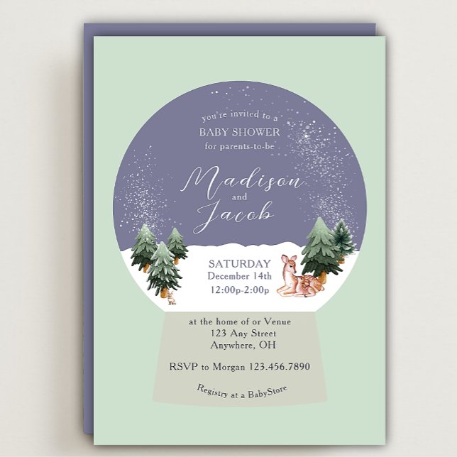 Winter Snowglobe Baby Shower Invitation (Creator Uploaded)