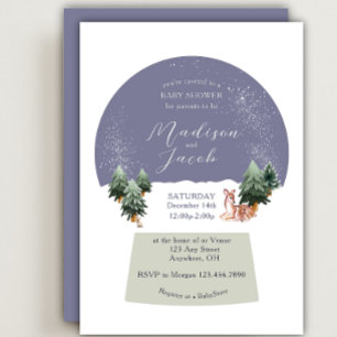 Winter Snowglobe White Baby Shower Invitation