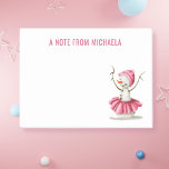 Winter Snowman Ballet Dancer Post-it Notes<br><div class="desc">Adorable winter ballerina personalized post it notes with a sweet snowman with a pink tutu illustration. Illustrated and designed by Patricia Alvarez.</div>