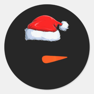 Winter Snowman Face Costume Christmas Snowman Classic Round Sticker