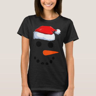 Winter Snowman Face Costume Christmas Snowman  T-Shirt