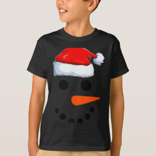 Winter Snowman Face Costume Christmas Snowman  T-Shirt