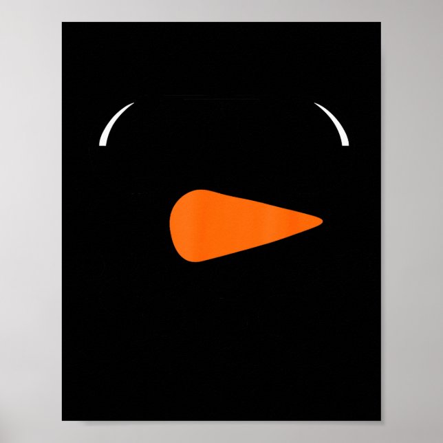 Winter Snowman Face Eyelashes Christmas Xmas For B Poster (Front)