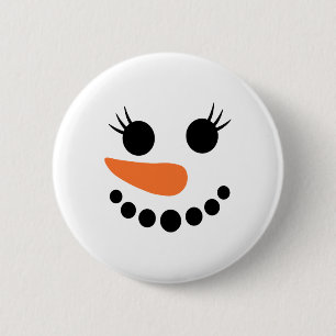 Winter Snowman Face Eyelashes Christmas Xmas For G 2 Inch Round Button