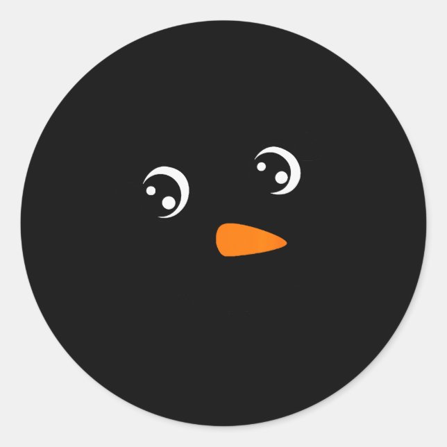 Winter Snowman Face Eyelashes Christmas Xmas For G Classic Round Sticker (Front)