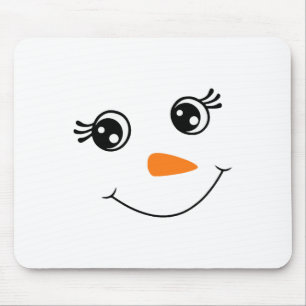 Winter Snowman Face Eyelashes Christmas Xmas For G Mouse Pad
