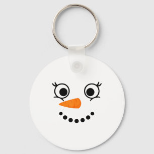 Winter Snowman Face Eyelashes Christmas Xmas Fun D Keychain