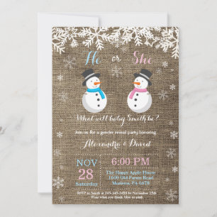 Winter Snowman Genre Reveillez Invitation