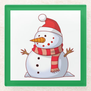 WINTER SNOWMAN GLASS COASTER