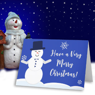 Winter Snowman Merry Christmas Holiday Card