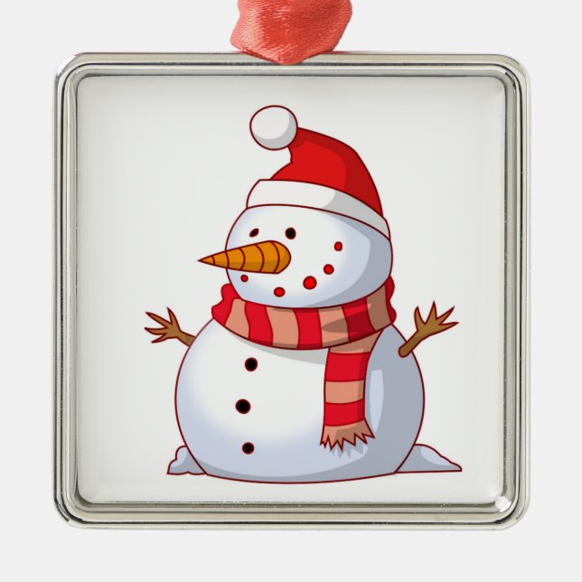 WINTER SNOWMAN METAL ORNAMENT (Front)