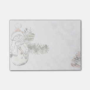 Winter Snowman & Pinecone Holiday Post-it Notes