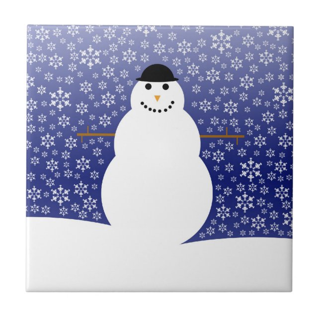 Winter Snowman Tile (Front)